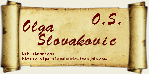 Olga Slovaković vizit kartica